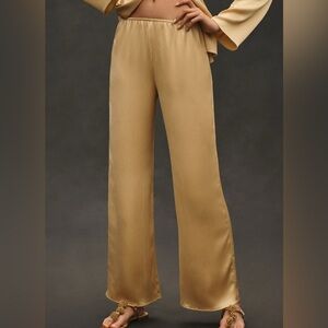 Elegant Gold Satin Pants